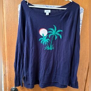 Old Navy Deep Blue Island Lightweight Sweater Top M Medium